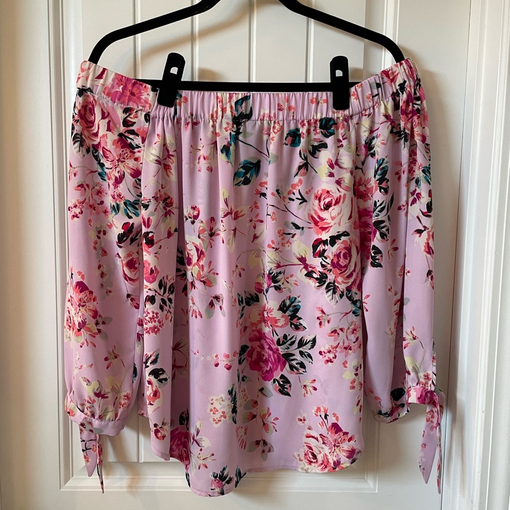 Floral off the shoulder shirt